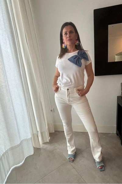 Pantalón Denim Raya Lateral